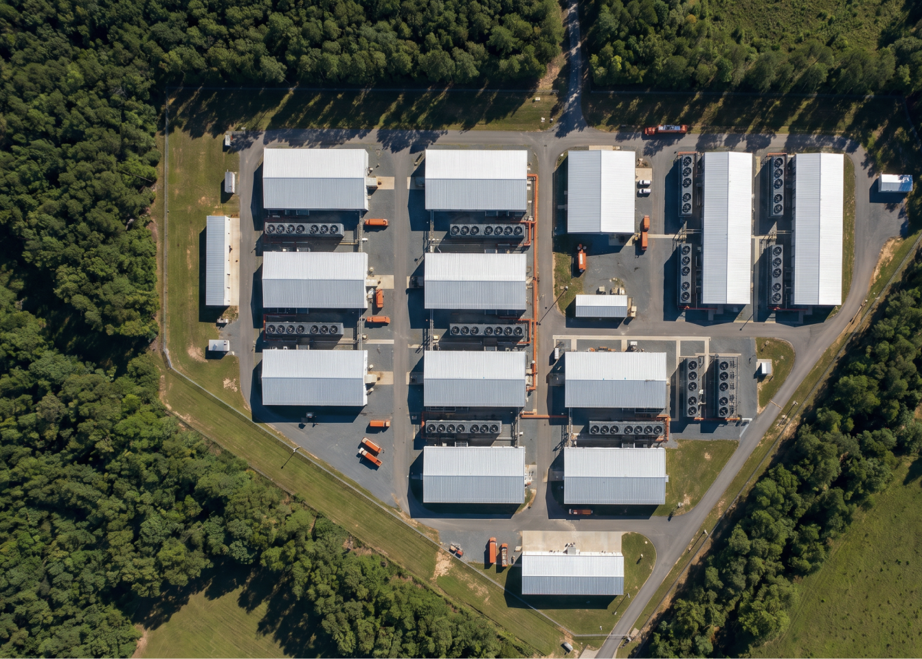 Aerial view of an industrial site selected by Sited